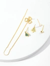 Xuhui brand exquisite and light luxury copper plated with real gold and set with zircon 925 silver needles, multiple pieces, one card, Christmas element design fashionable stud earrings Specification image